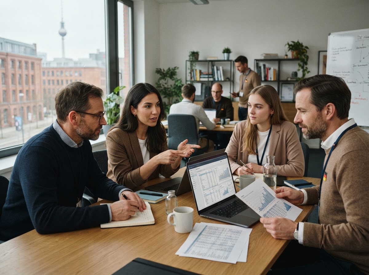 omsanyoraulnau Team bei der Auswertung von Finanzdaten